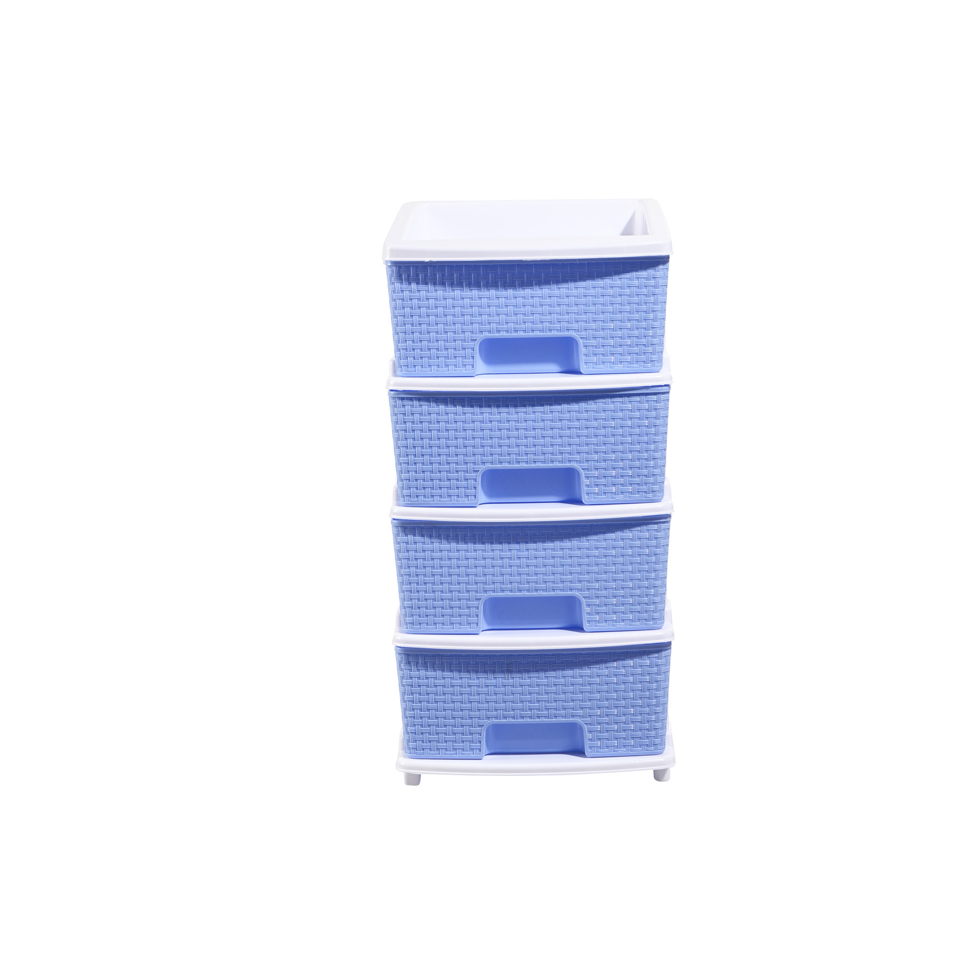 Plastic Storage DrawerSpacious Organizer for ToysBooks  Modular Storage Rack for HomeKitchenOffice  Checks - White  Sky Blue