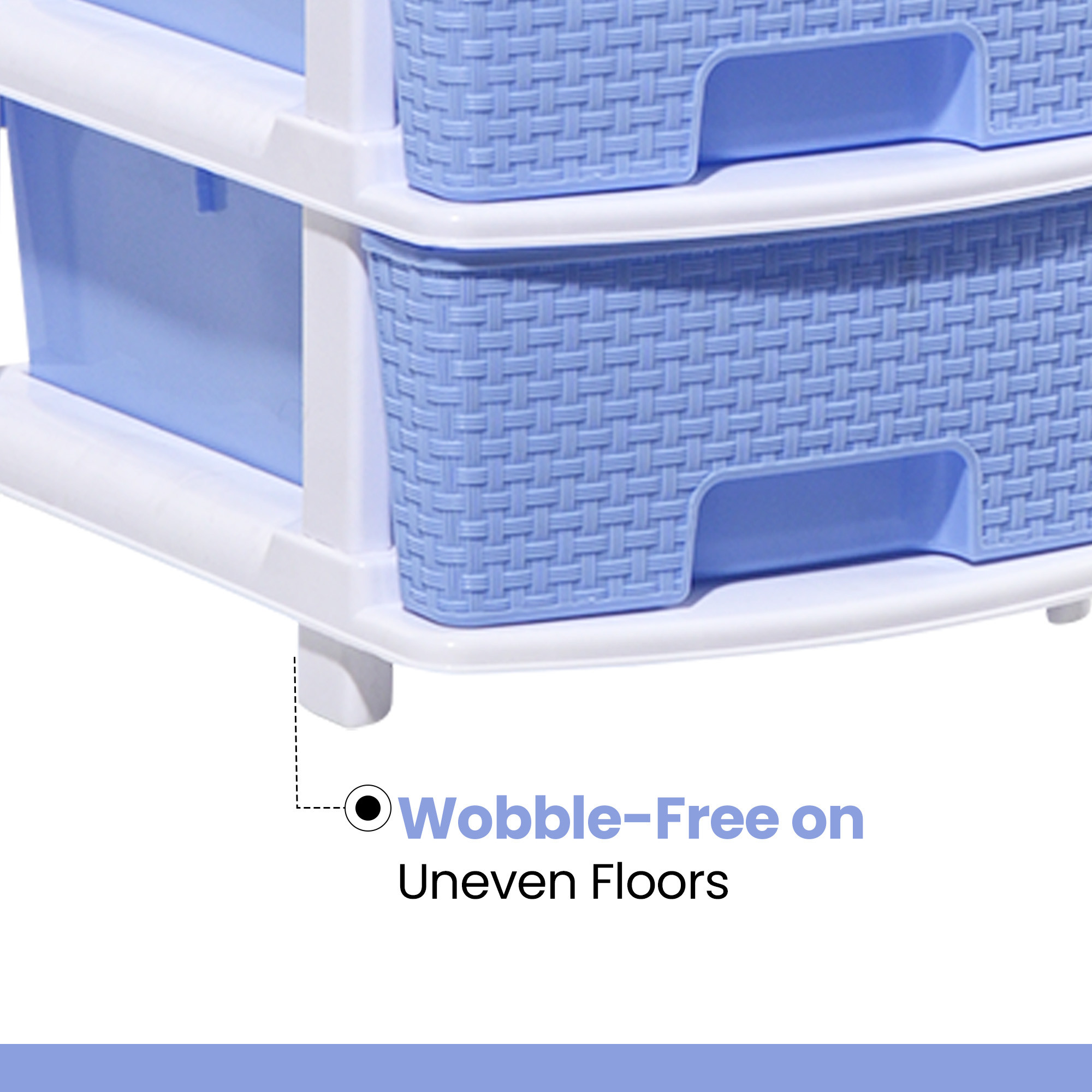 Plastic Storage DrawerSpacious Organizer for ToysBooks  Modular Storage Rack for HomeKitchenOffice  Checks - White  Sky Blue