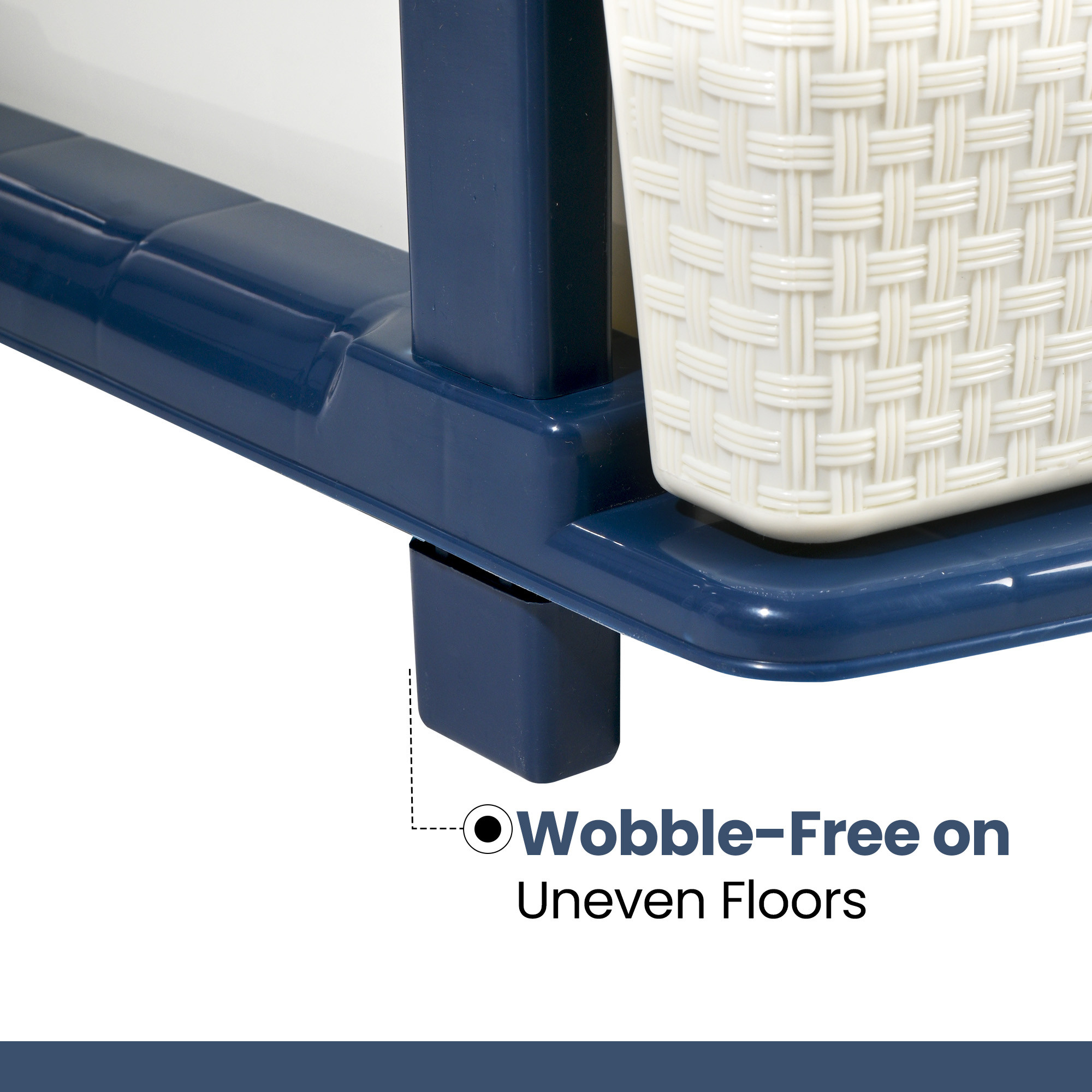 Plastic Storage DrawerSpacious Organizer for ToysBooks  Modular Storage Rack for HomeKitchenOffice  Checks - White  Blue