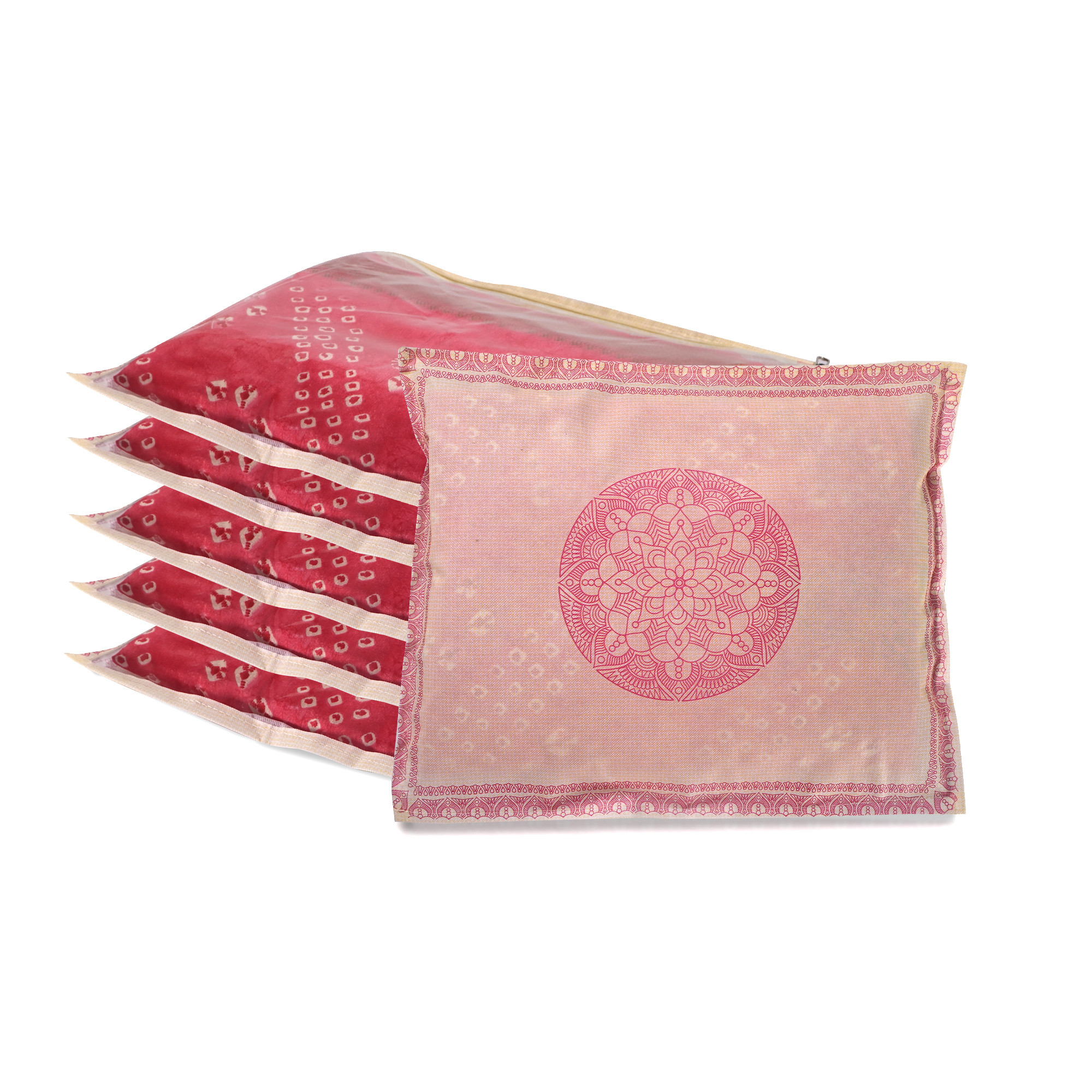 PVC Center Table Cover Cloth 4 Seater for Teapoy  Water Resistant Tablecloth  Water Lilly Lurex Pannel - Beige