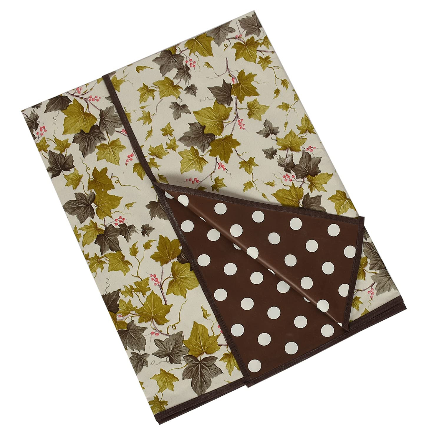 PVC Floral Print Both Sided Bed Server Food Mat Bedsheet Protector For Home 36x36 Green 54KM4337