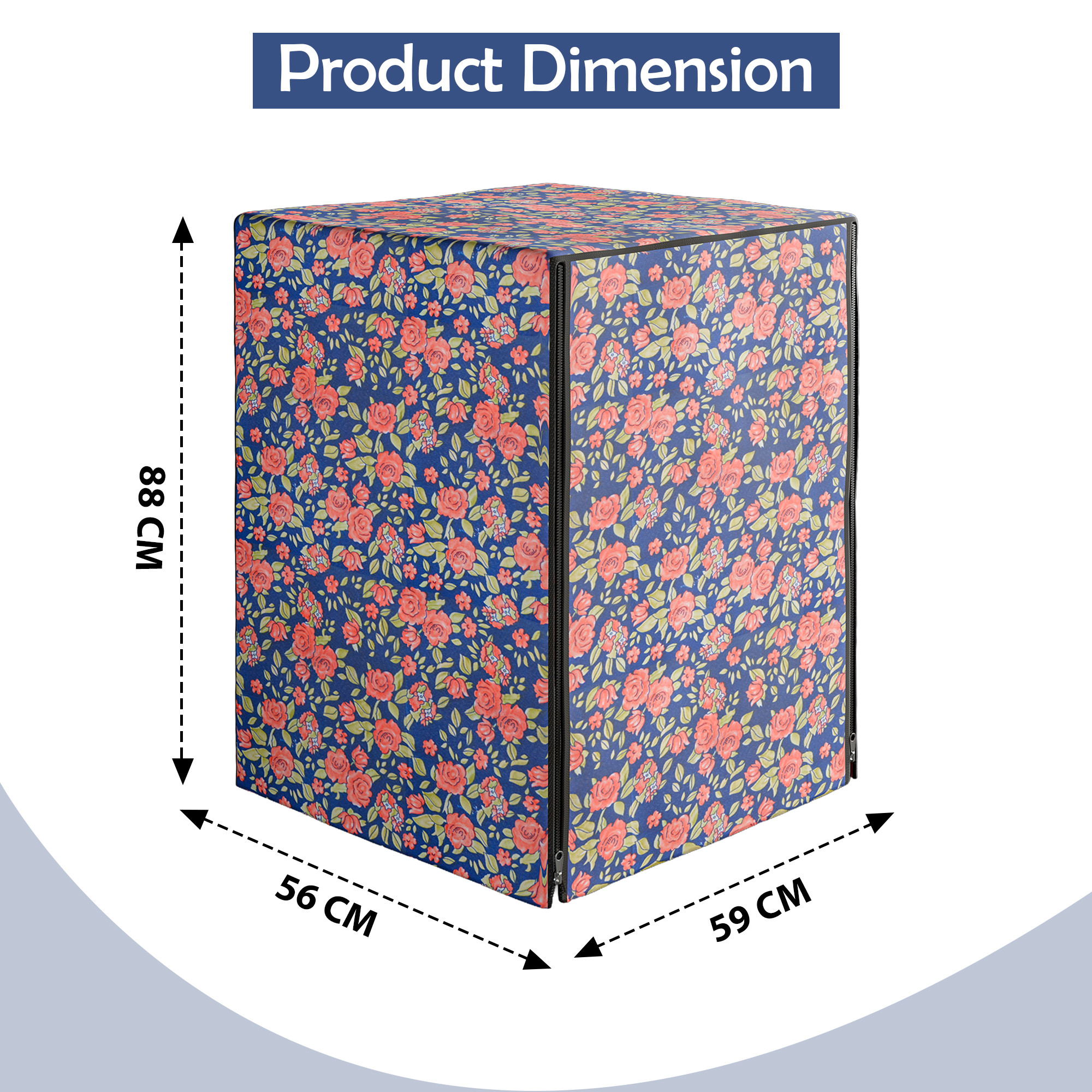 PVC Washing Machine Cover Compatible for IFB  Waterproof  Dustproof Front Load for Balcony  Laundry Area  Cut Out - Blue  Red