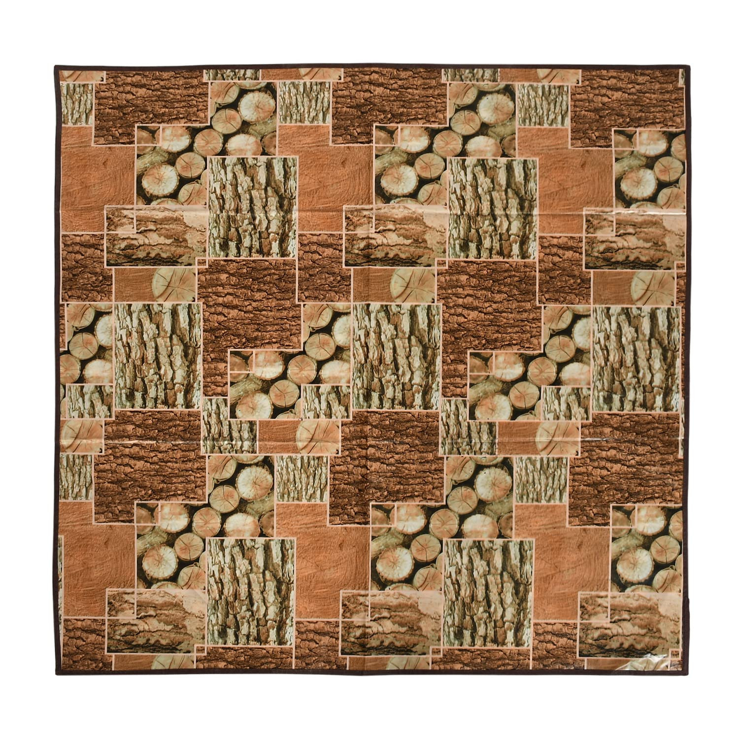 PVC Wooden Print Both Sided Bed Server Food Mat Bedsheet Protector For Home 36x36 Brown 54KM4340