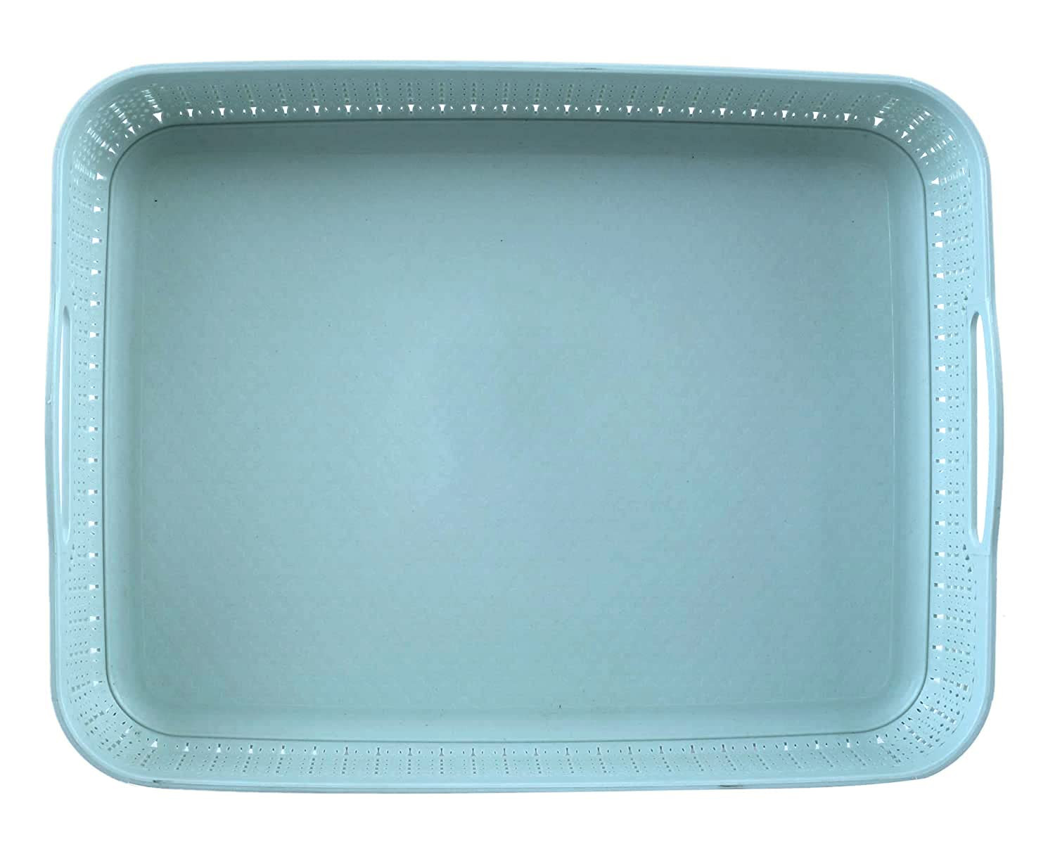 Q-3 Unbreakable 2 Pieces Plastic Multipurpose Small Size Flexible Storage BasketsFruit Vegetable Bathroom Stationary Home Basket with HandlesMulti