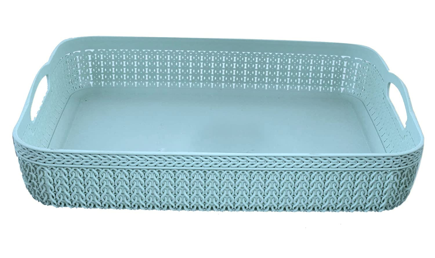 Q-3 Unbreakable 2 Pieces Plastic Multipurpose Small Size Flexible Storage BasketsFruit Vegetable Bathroom Stationary Home Basket with HandlesMulti