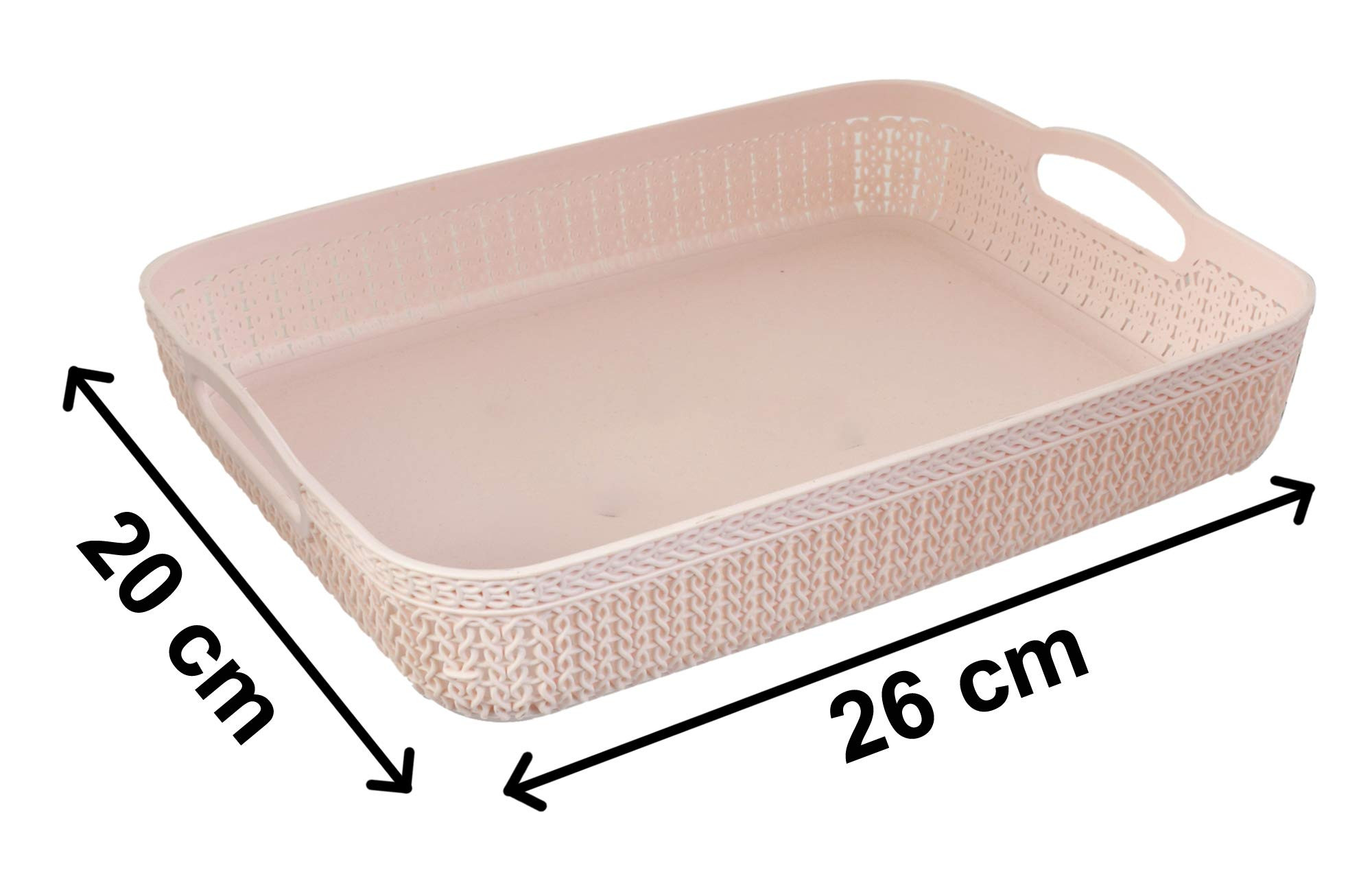 Q-4 Unbreakable 3 Pieces Plastic Multipurpose Large Size Net Storage Basket For Office KitchenBathroom With HandleMulti
