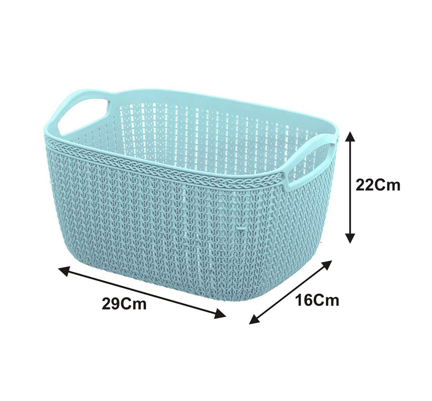 Q-6 Unbreakable Plastic Multipurpose Large Size Flexible Storage BasketsFruit Vegetable Bathroom Stationary Home Basket with Handles Light Green