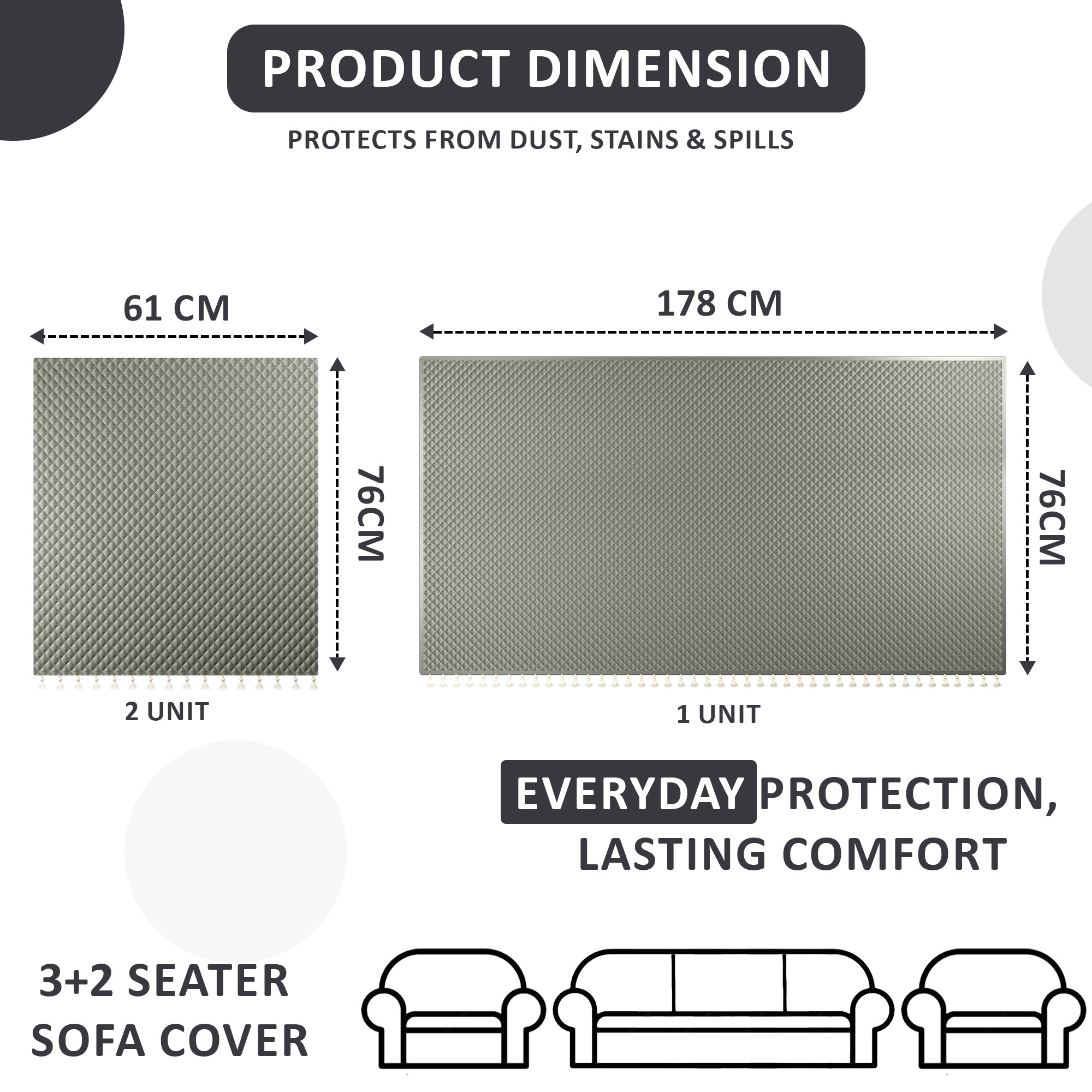 Quilted Velvet Sofa Cover with Tassels Lace for Living Room  Anti Slip Couch Protector for Home Dcor  Ultra Sonic - Grey