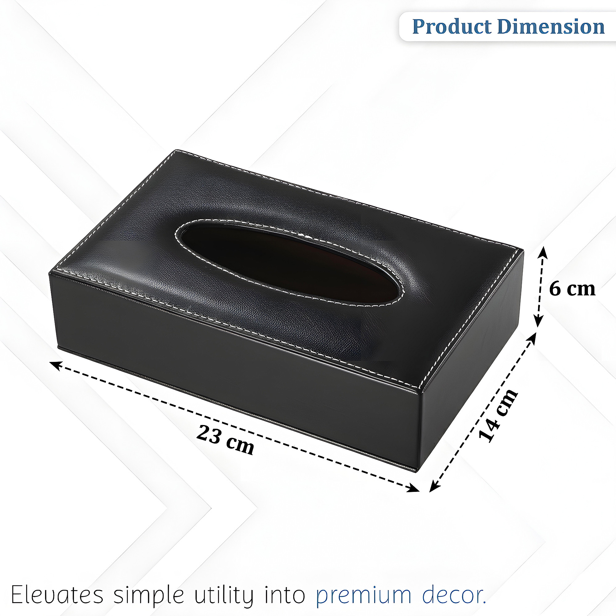 Rectangular Leather Tissue Box Holder for Dining Table  Water Resistant Face WipesTissue Dispencer for Office Desks  Only Box  Black