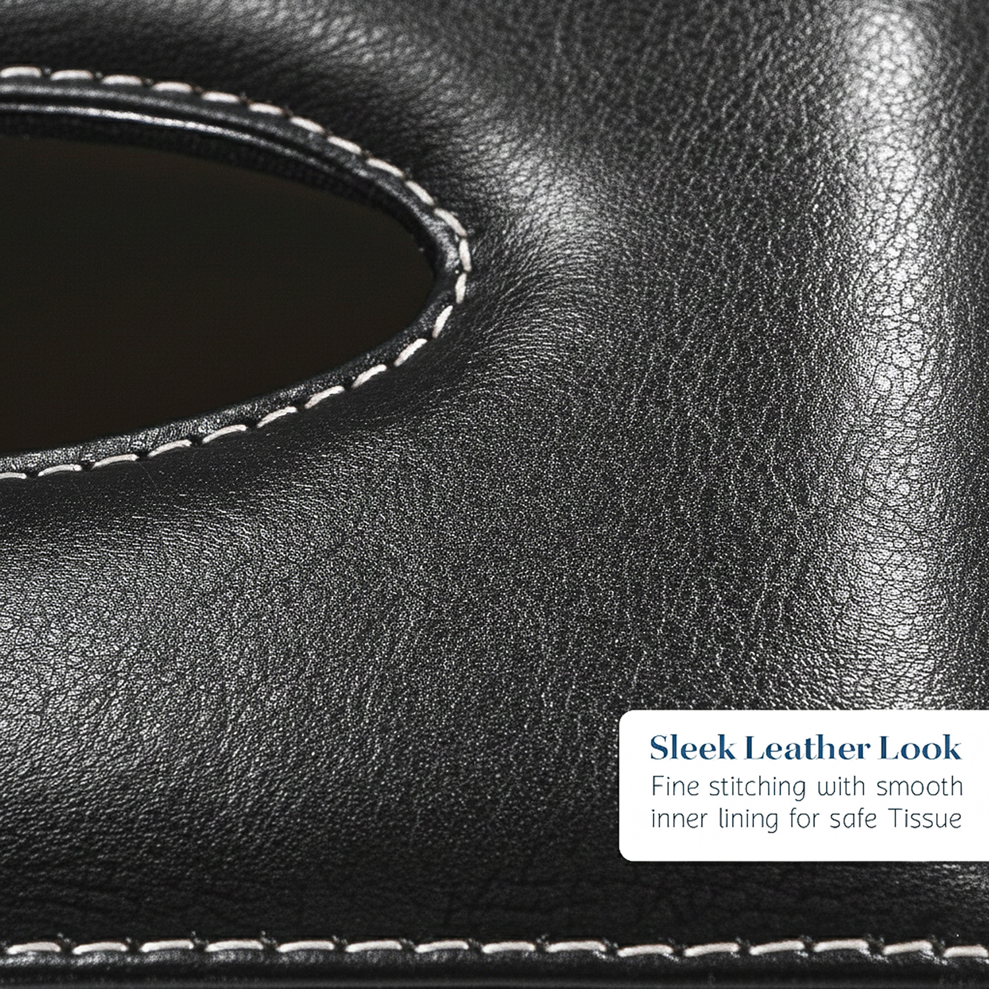 Rectangular Leather Tissue Box Holder for Dining Table  Water Resistant Face WipesTissue Dispencer for Office Desks  Only Box  Black