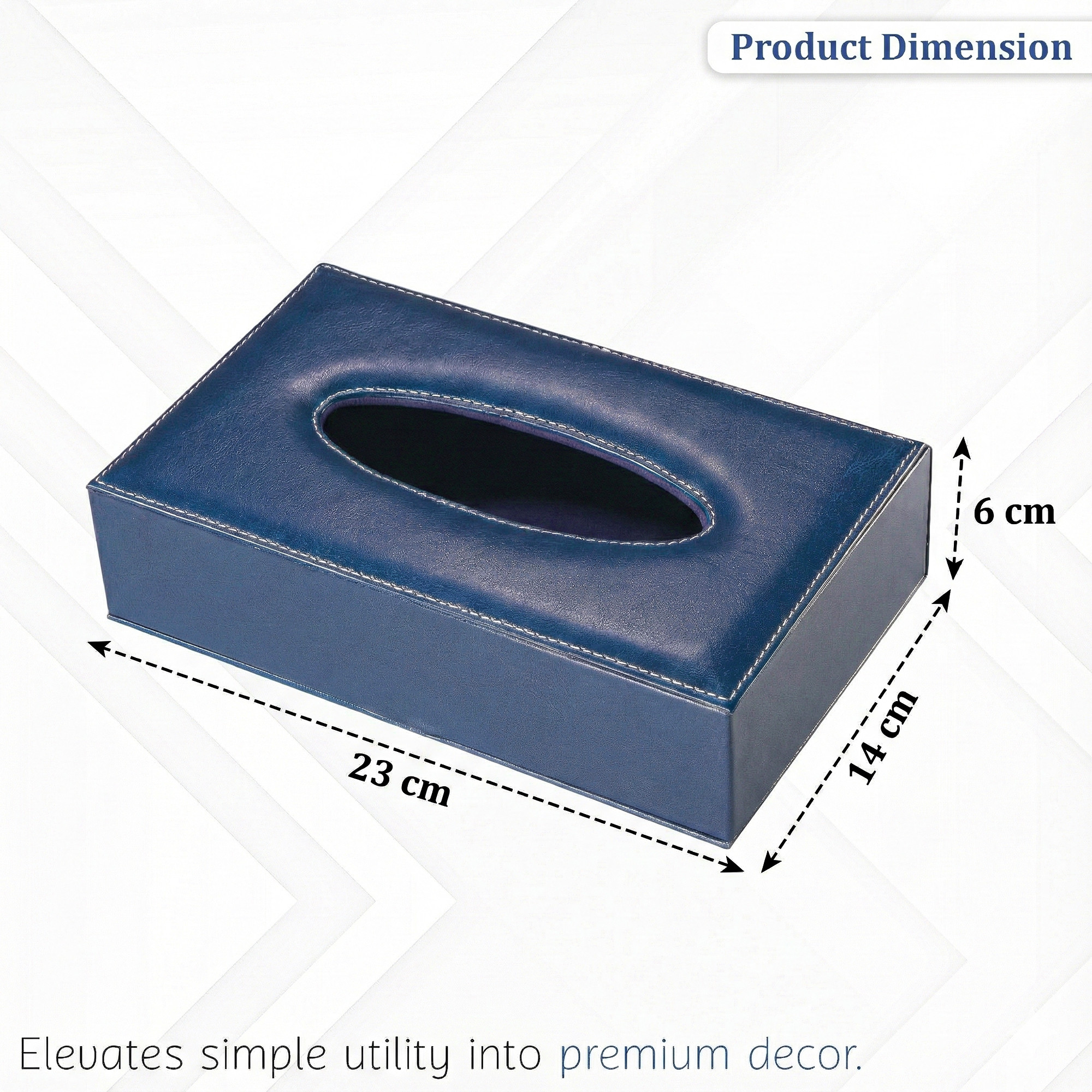 Rectangular Leather Tissue Box Holder for Dining Table  Water Resistant Face WipesTissue Dispencer for Office Desks  Only Box  Blue