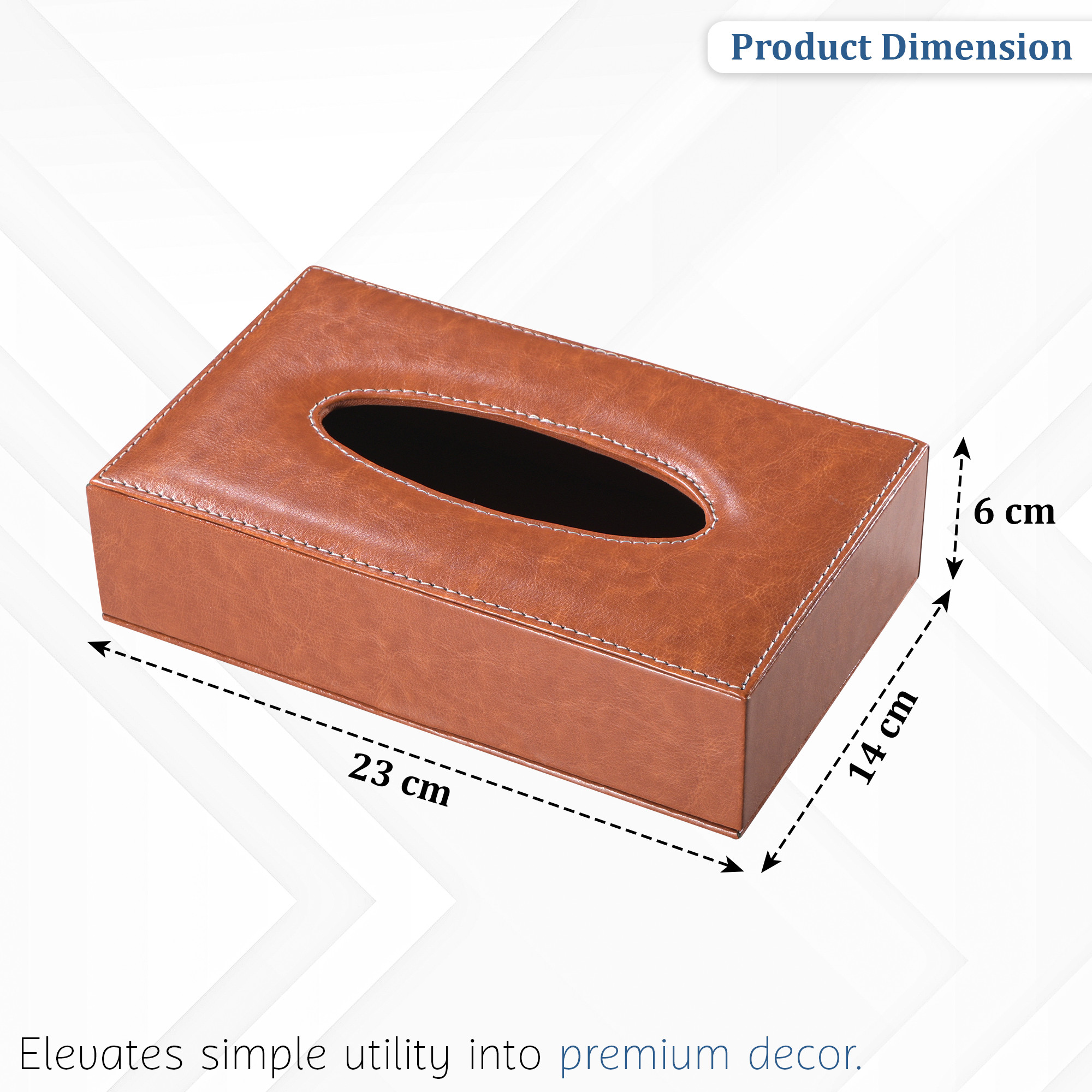 Rectangular Leather Tissue Box Holder for Dining Table  Water Resistant Face WipesTissue Dispencer for Office Desks  Only Box  Brown