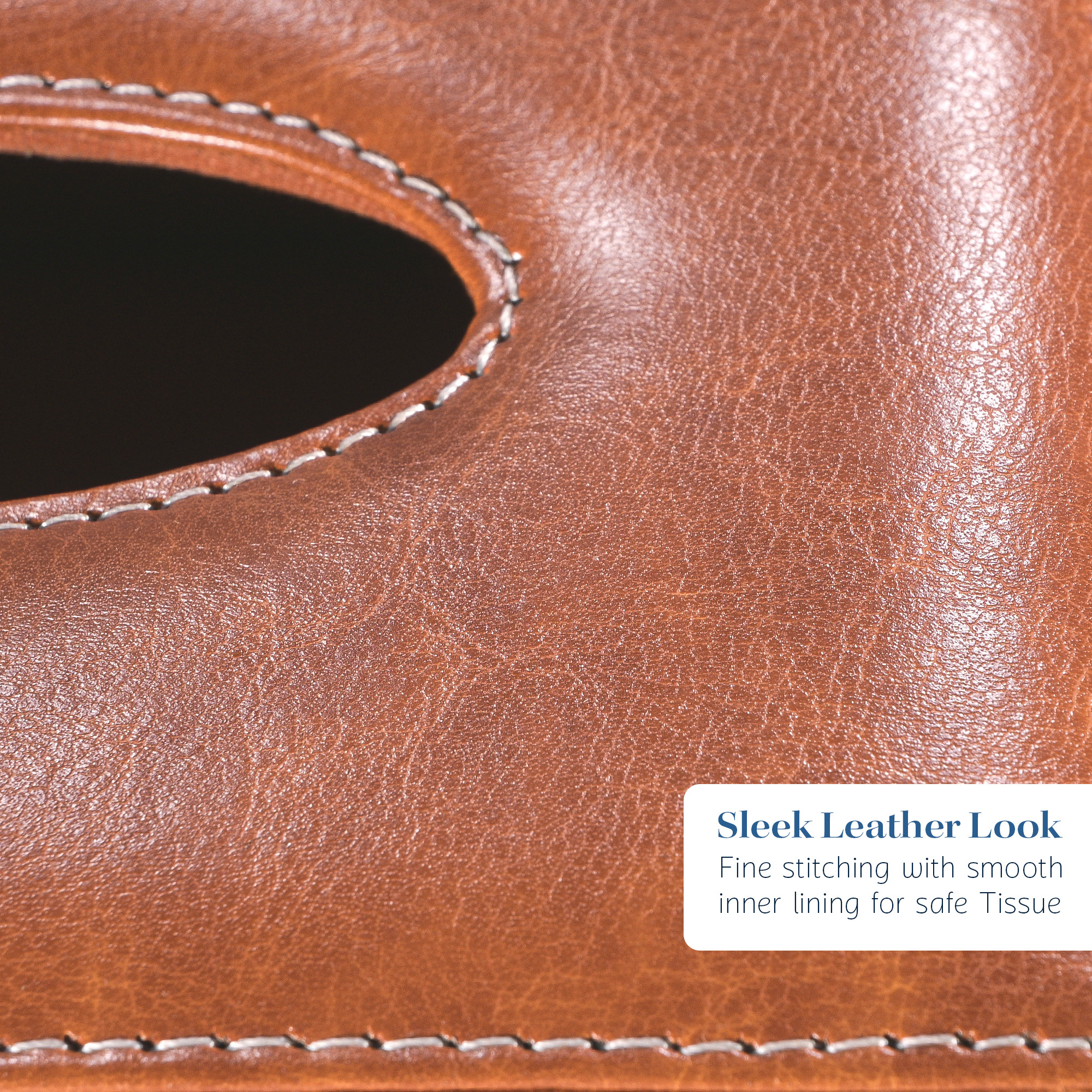 Rectangular Leather Tissue Box Holder for Dining Table  Water Resistant Face WipesTissue Dispencer for Office Desks  Only Box  Brown