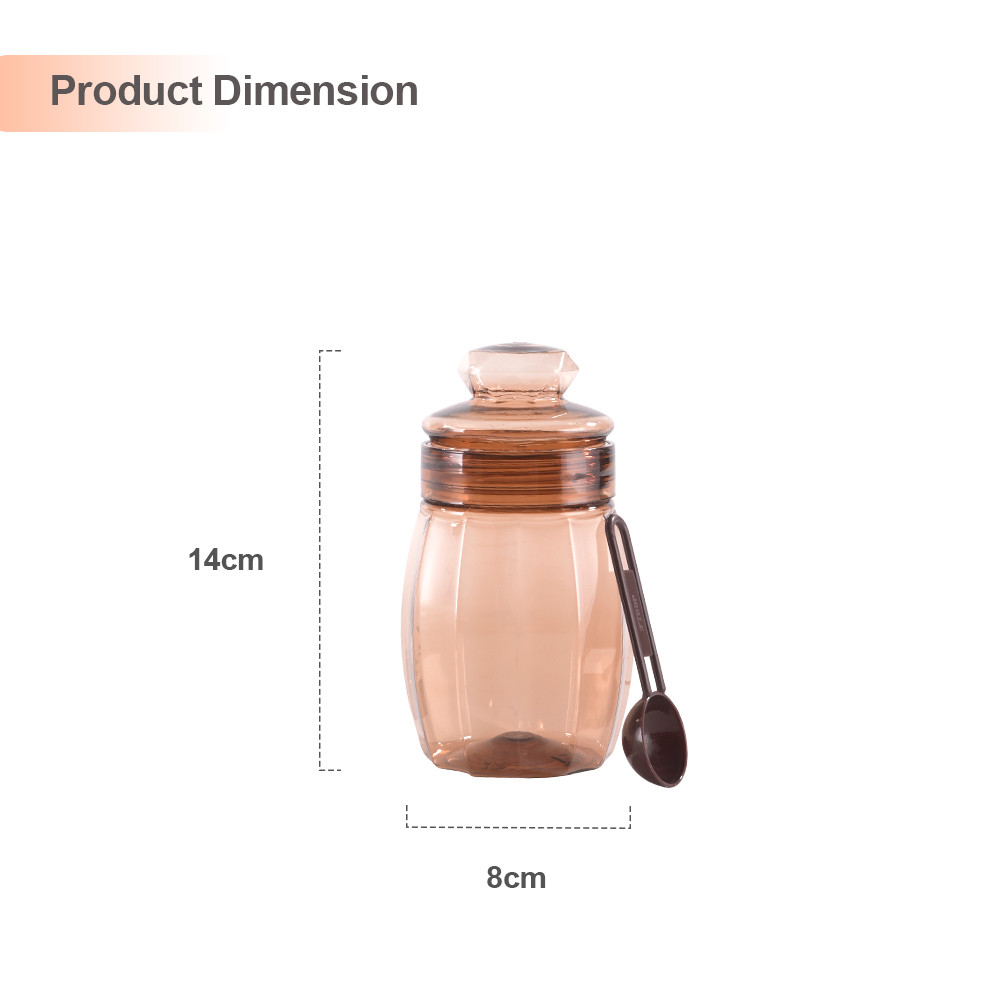 Set Of 3 Plastic Storage Containers with Lid for Kitchen  Air Tight Jar Storing Box for Spices Tea  Dry Fuits  Transparent Brown