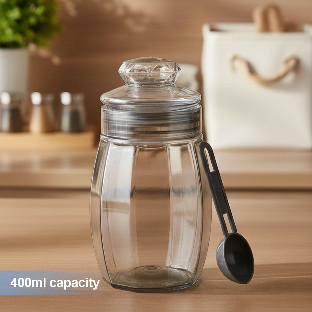 Set Of 3 Plastic Storage Containers with Lid for Kitchen  Air Tight Jar Storing Box for Spices Tea  Dry Fuits  Transparent Grey