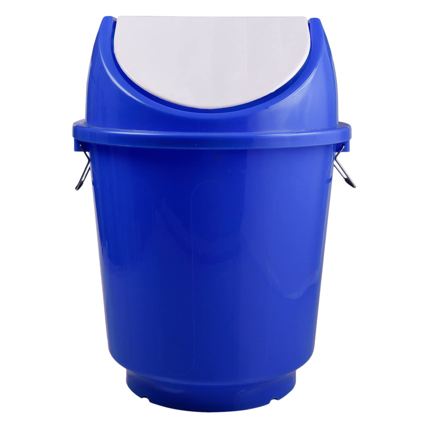 Swinging Lid DustbinPlastic Garbage Waste BinTrash Can with Handle for BathroomShopOffice25 Liter Blue