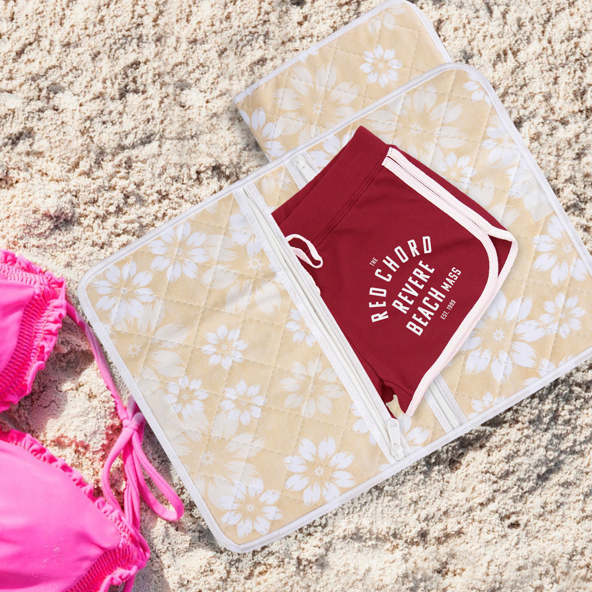 Travel Storage Organizer  Clothes Packing Cubes for Underwear-Socks-Bra-Panty-Jewellery  Undergarments Organizer  Travel Space Saver Storage Bags  Flower Quilted  Golden