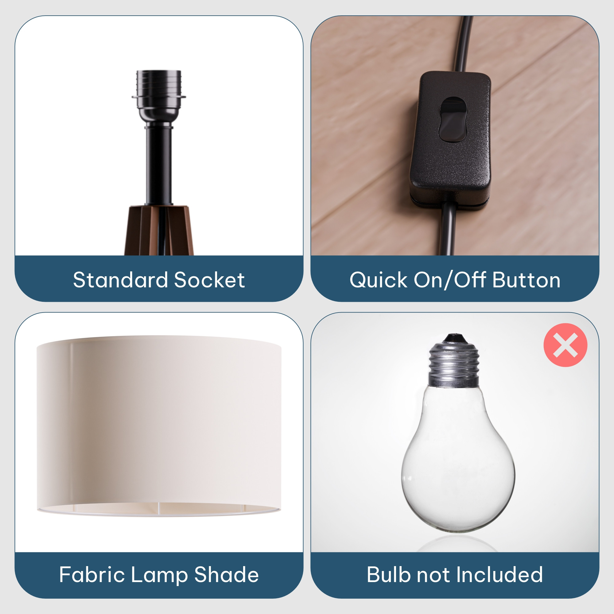 Tripod Floor Large Lamp for Bedroom  Corner Standing Lamp for Living Room Hall  Office  Bulb Not Included  MI - 1104 Brown