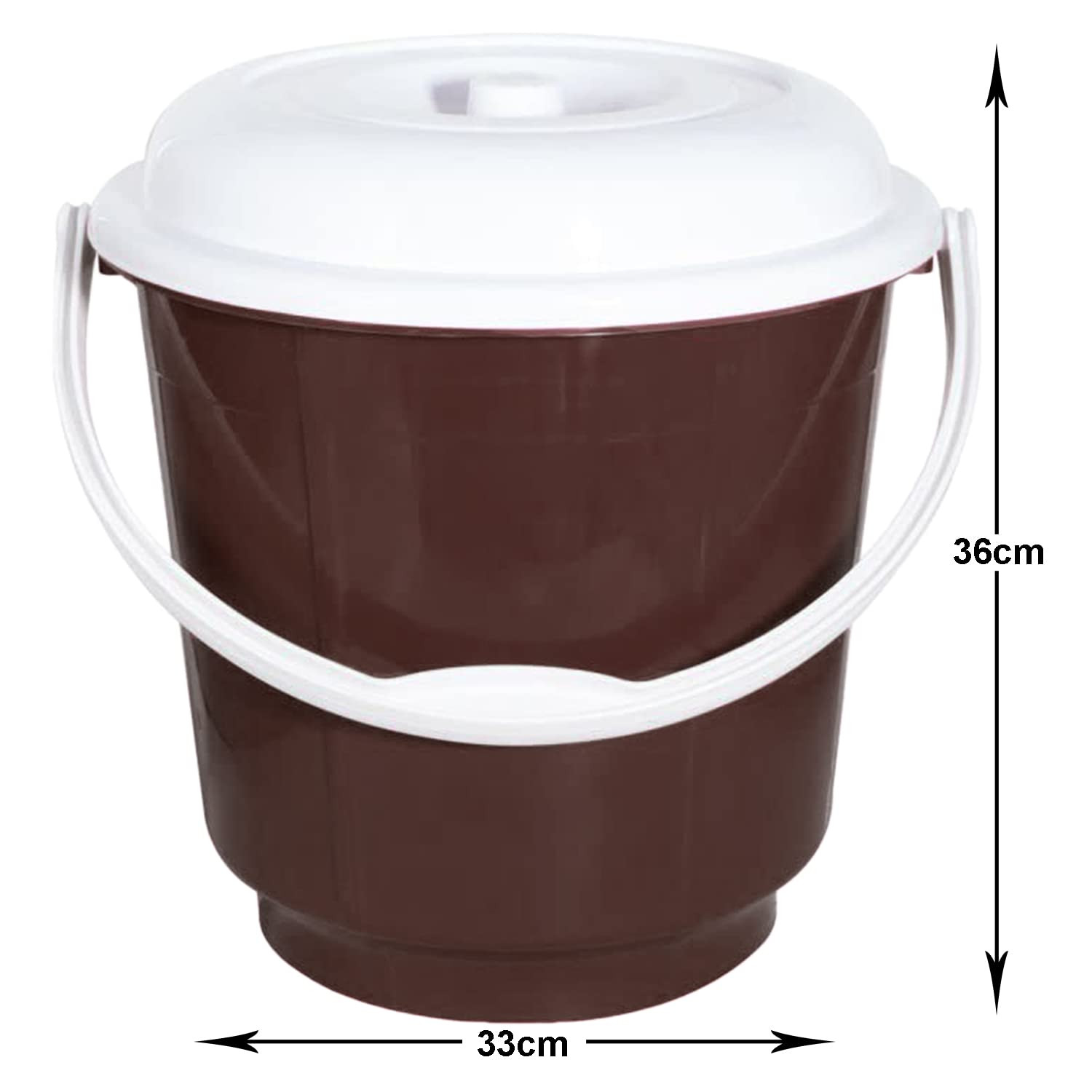 Unbreakable Virgin Plastic Bucket with Lid For HomeKitchenOffice  18Ltr Brown-47KM01166
